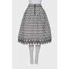 Black and white skirt with tag pockets