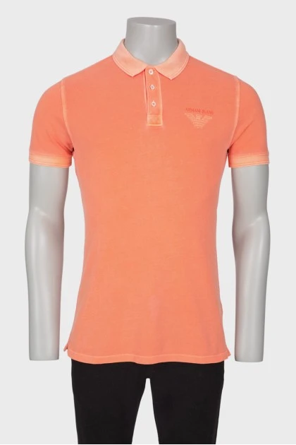 Men's light orange polo shirt