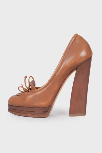 Brown high heels