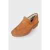 Padded suede loafers