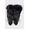 Boots with fur stiletto heels