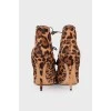 Printed pony leather ankle boots