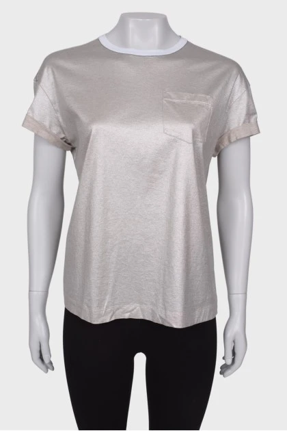 Silver t-shirt with pocket