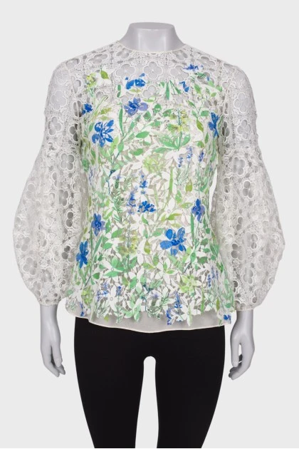 Sheer patterned blouse