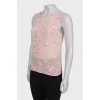 Translucent top embroidered with sequins