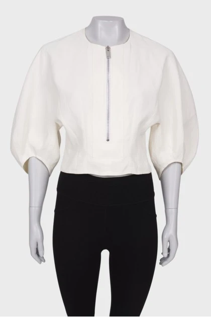 White blouse with zipper