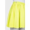 Bright green eco-leather skirt