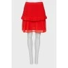 Red fringed mini skirt