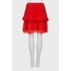 Red fringed mini skirt