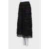Patterned knitted midi skirt