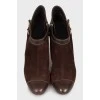 Dark brown stiletto heeled booties 