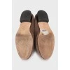 Dark beige textile loafers 