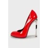 Red patent leather shoes