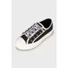 Black and white textile sneakers 