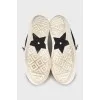 Black and white textile sneakers 