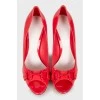 Pink patent leather shoes