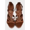 Brown high heel sandals