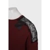 Burgundy sweater with lace
