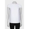 White T-shirt with draped sleeves