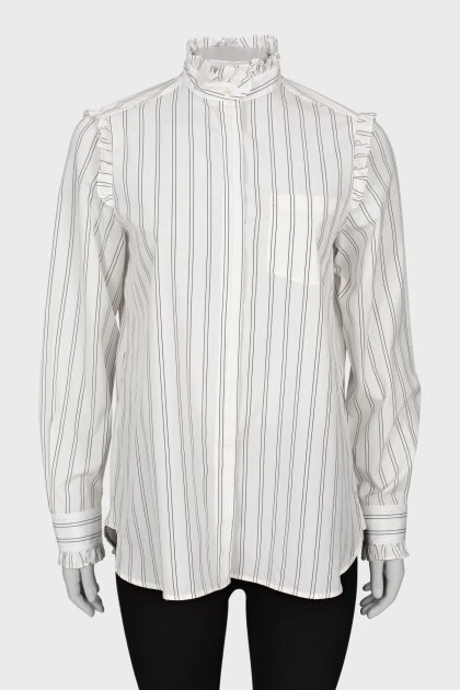 Striped shirt with ruffles