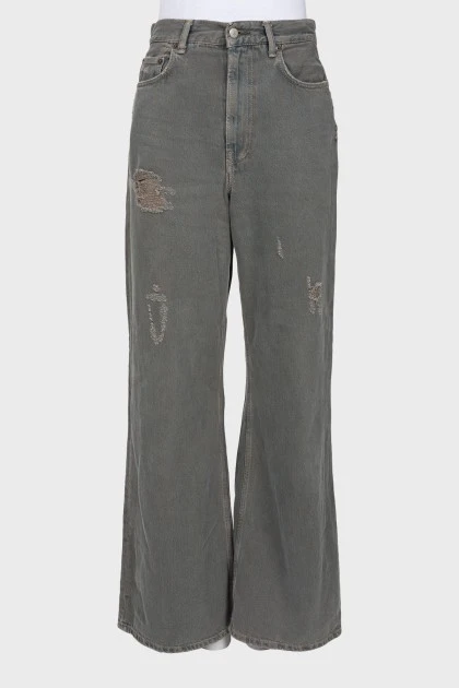 Light gray palazzo jeans