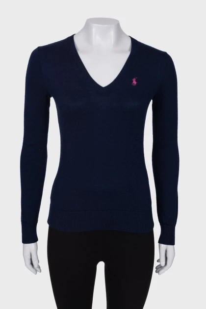 Navy blue wool sweater