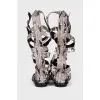 Sandals with snakeskin effect