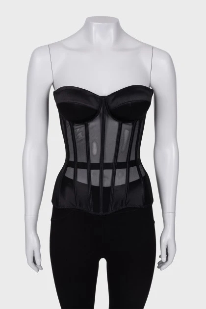 Translucent black corset