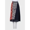 Floral print combo skirt
