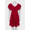 Red dress with ruffles