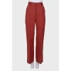 Red high waist trousers