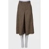 Wool culottes in houndstooth print
