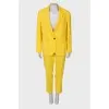 Yellow suit with linen trousers