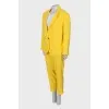 Yellow suit with linen trousers