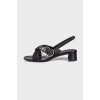 Leather sandals with silver buckle