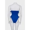 Blue monokini swimsuit with tag