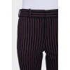 Navy blue striped trousers with tag