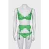 Green lace lingerie with tag