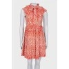 Dress with ruffles in print