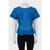 Blue T-shirt with perforations
