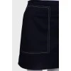 Dark blue woollen skirt 