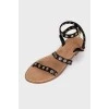 Perforated leather sandals