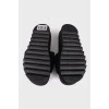 Black sequin sandals
