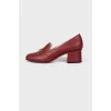 Burgundy shoes with silver decor