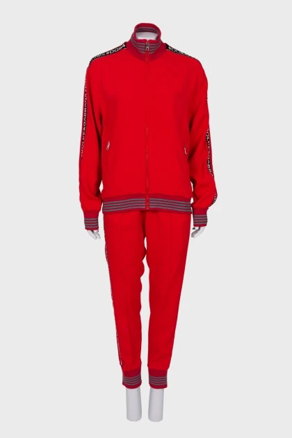 Red tracksuit with stripes