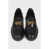 Leather brogues with brand logo