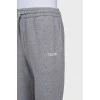 Gray pants with elastic