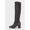 Dark gray suede boots