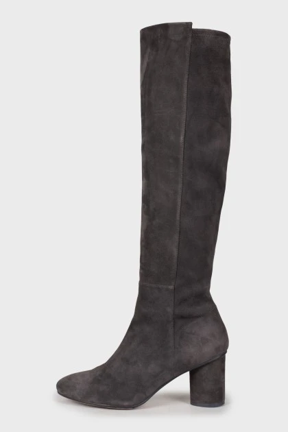 Dark gray suede boots