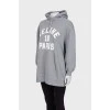 Gray hoodie with slogan